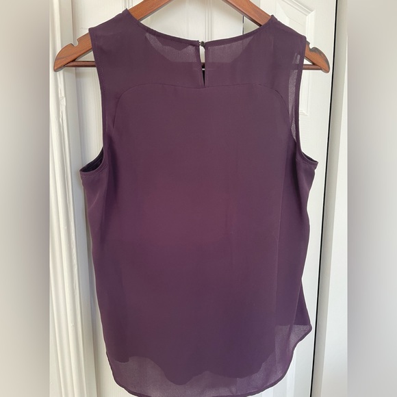 Plum short sleeve blouse double lined - Picture 5 of 5